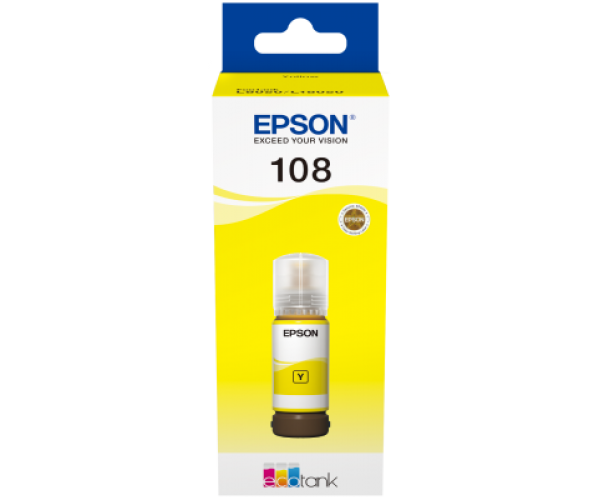 EPSON 108 ECOTANK SARI MÜREKKEP (C13T09C44A) L8050 / L18050 İÇİN EPSON 108 ECOTANK SARI MÜREKKEP (C13T09C44A) L8050 / L18050 İÇİN