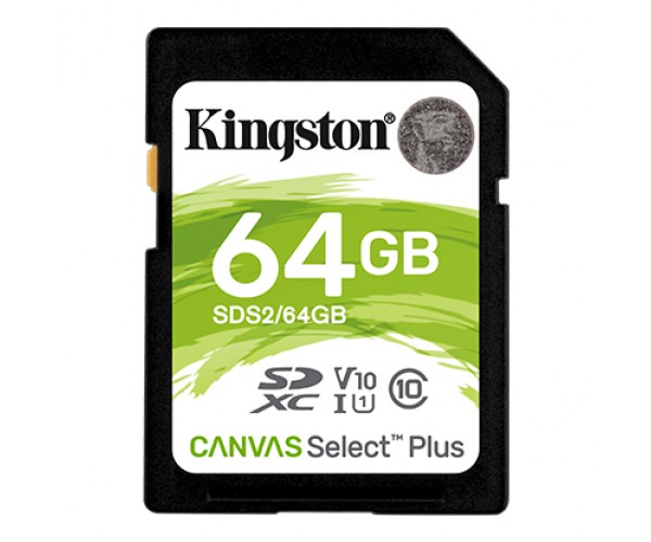 Kingston Canvas Select Plus 64 GB 100MB/s C10 UHS-I U1 V10 SDS2/64GB SD Kart