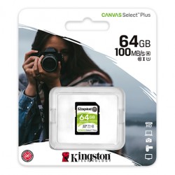 Kingston Canvas Select Plus 64 GB 100MB/s C10 UHS-I U1 V10 SDS2/64GB SD Kart
